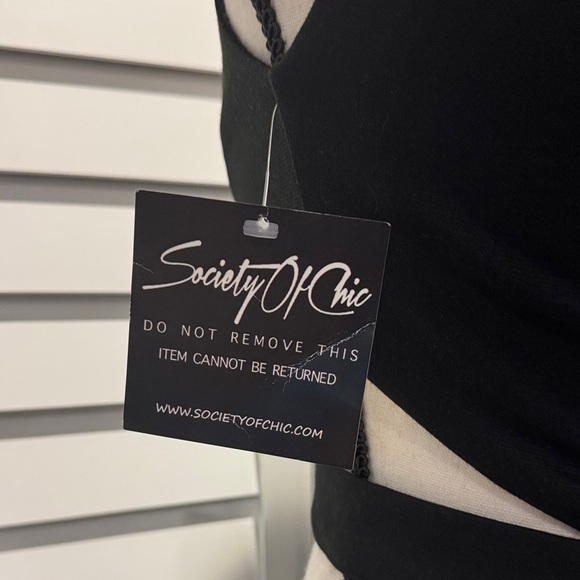 Society of Chic NWT Black Cut-Out Mini Dress, runs small size 2 or 4 check pics. - Picture 5 of 11